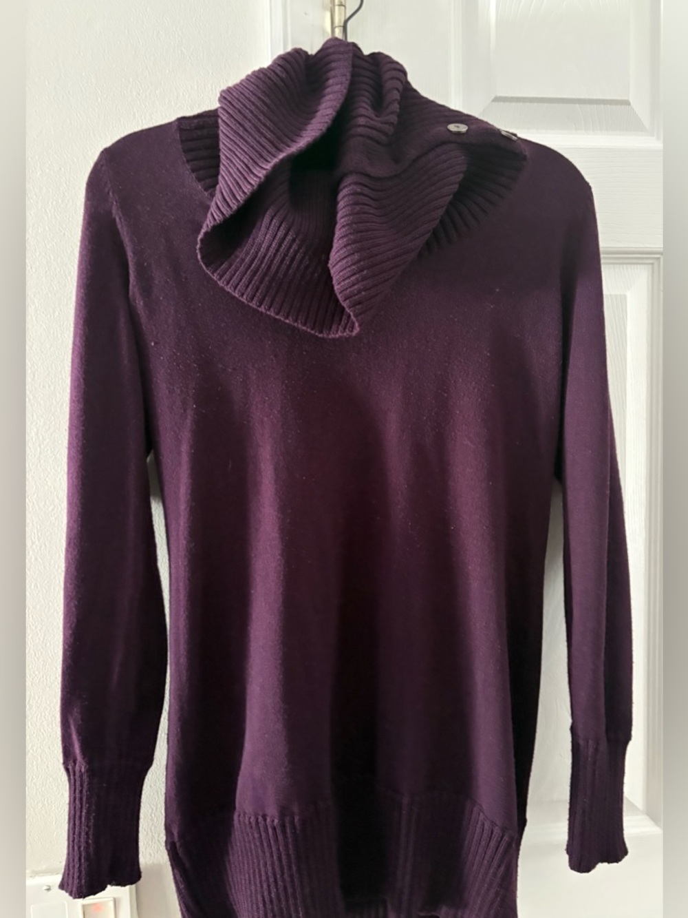 The Limited Cowl Neck Long Sleeve Sweater - Deep Plum